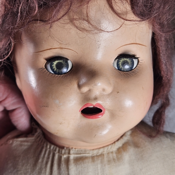 Vintage Composition Magic Skin Doll Head And Body Open Mouth Cry 15 in TLC - Picture 3 of 11